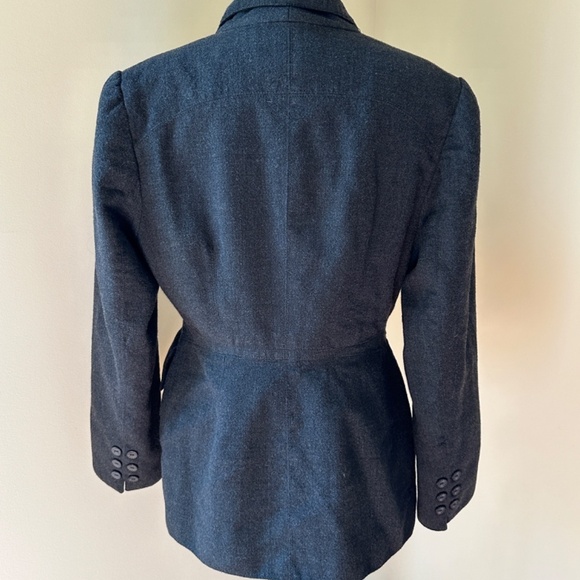 *CYNTHIA STEFFE* Dk. Gray Wool Long Sleeve Button Down Jacket Size 12 - Picture 4 of 7